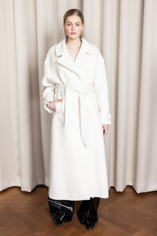 Winter Clochard Coat in cream by Kaviar Gauche