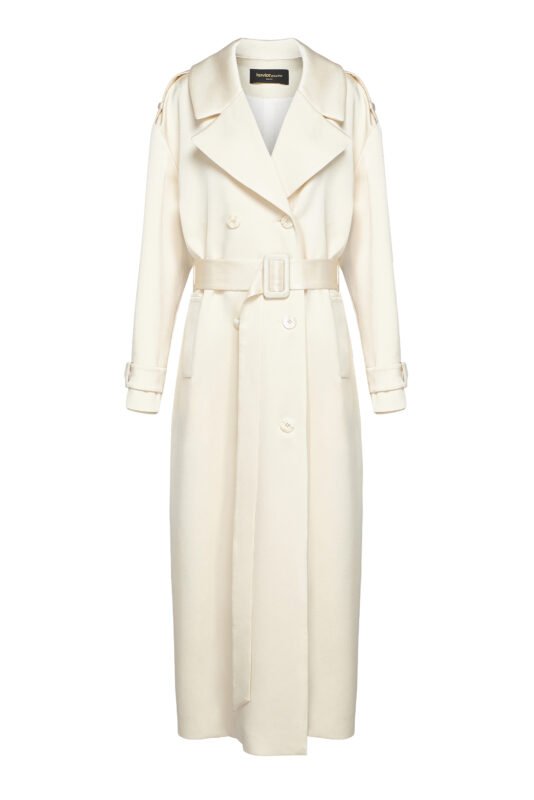 Clochard Coat in cream by Kaviar Gauche front